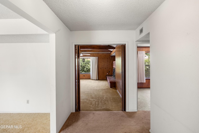 5445 Connors Ln, El Paso, TX 79932 - hall featuring carpet and a textured ceiling