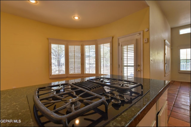 6609 El Poste Ct, El Paso, TX 79912 - detailed view of black gas cooktop, recessed lighting, and dark stone counters