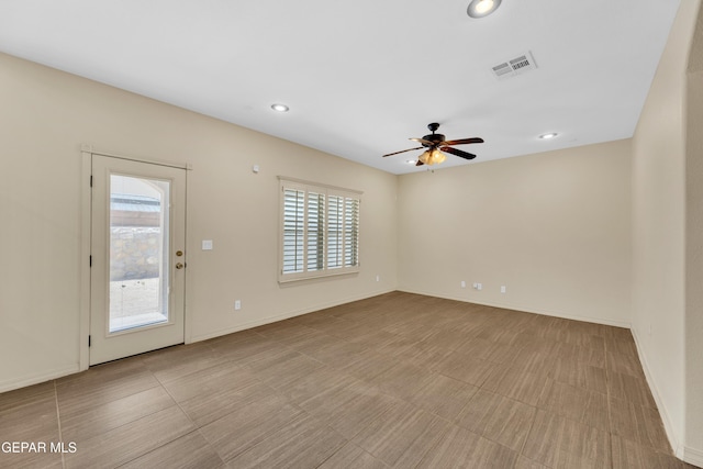 3199 Red Maple Dr, El Paso, TX 79938 - empty room with a ceiling fan, recessed lighting, and baseboards