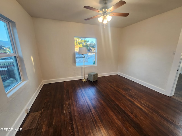 4122 Cumberland Ave, El Paso, TX 79903 - empty room featuring wood finished floors, ceiling fan, and baseboards