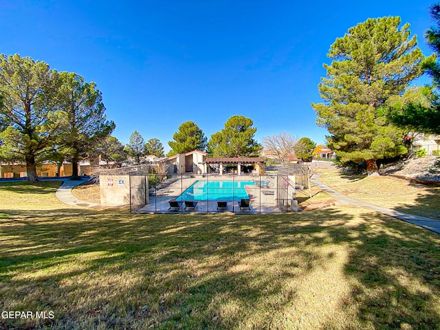 1119 Los Jardines Cir, El Paso, TX 79912 - community pool featuring a yard and a pergola