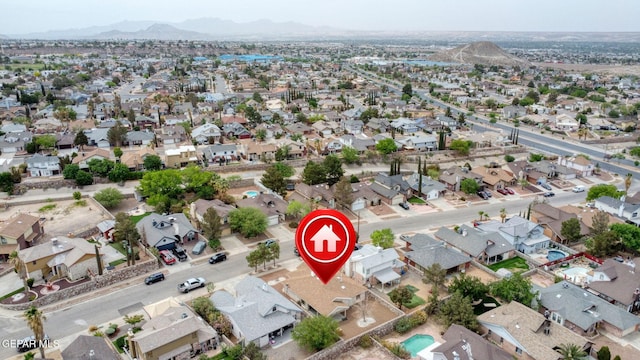 7145 Golden Hawk Dr, El Paso, TX 79912 - aerial perspective of suburban area featuring a mountain backdrop