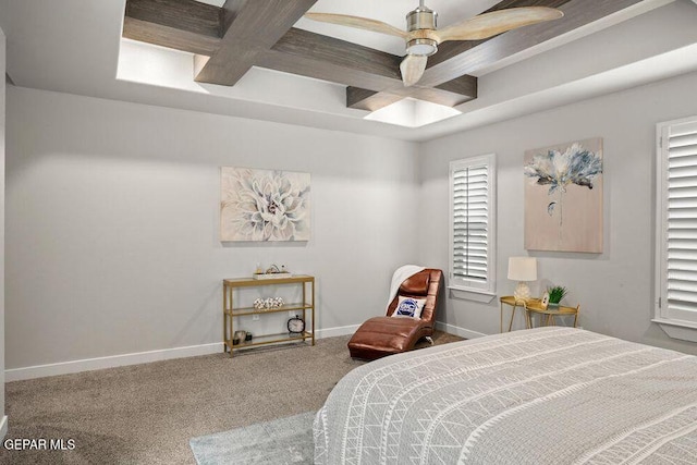2228 Mike Price Dr, El Paso, TX 79938 - carpeted bedroom featuring coffered ceiling and beam ceiling