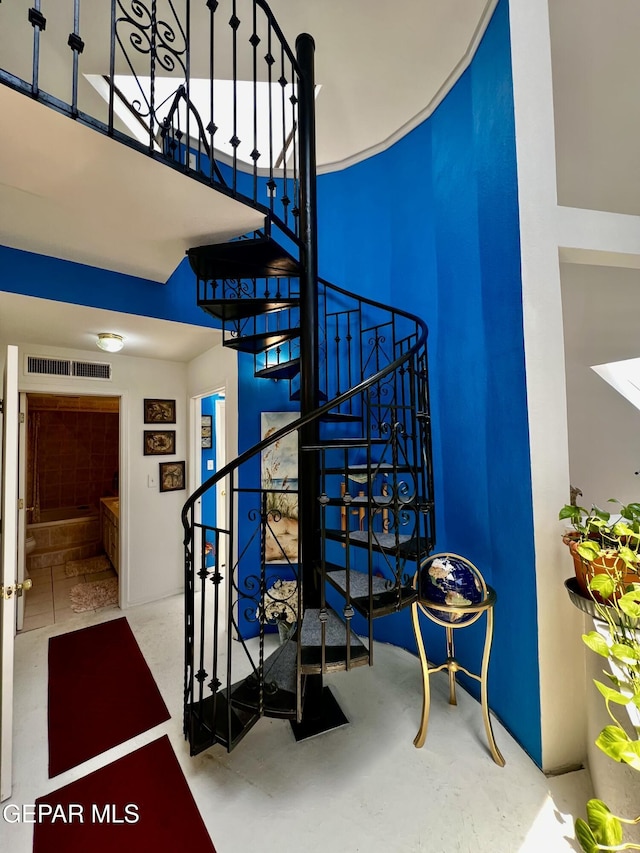 16899 Old Butterfield Trl, El Paso, TX 79938 - stairway with a towering ceiling