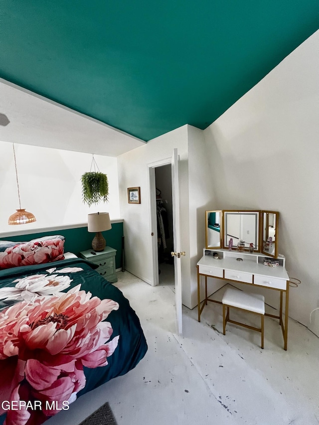 16899 Old Butterfield Trl, El Paso, TX 79938 - bedroom with unfinished concrete floors