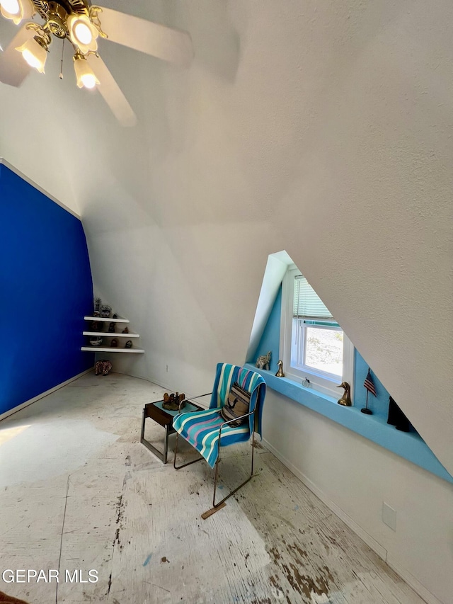16899 Old Butterfield Trl, El Paso, TX 79938 - unfurnished room with vaulted ceiling and ceiling fan