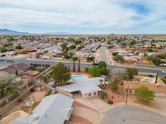 10601 Groverock Ct, El Paso, TX 79935 - aerial perspective of suburban area featuring mountains