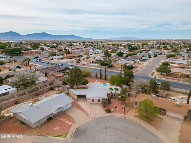 10601 Groverock Ct, El Paso, TX 79935 - aerial perspective of suburban area featuring a mountain backdrop