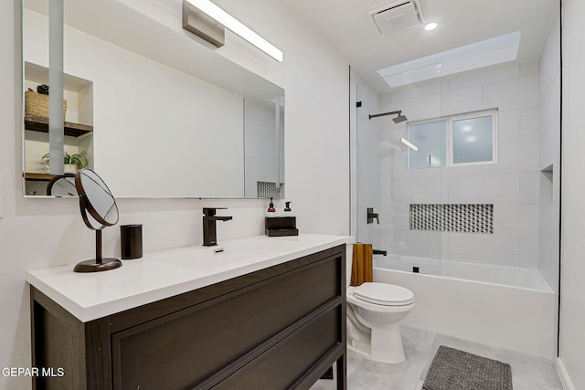 840 Tepic Dr, El Paso, TX 79912 - full bath featuring toilet, vanity, shower / washtub combination, and tile patterned flooring