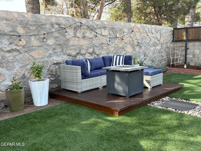 840 Tepic Dr, El Paso, TX 79912 - wooden deck featuring outdoor lounge area
