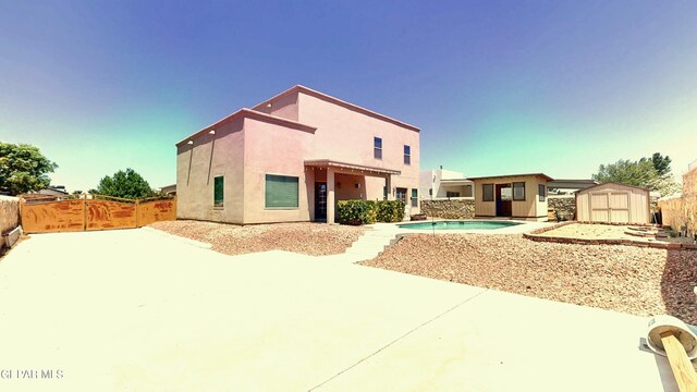 5712 Valley Lilac Ln, El Paso, TX 79932 - back of house featuring a patio, stucco siding, and a fenced backyard