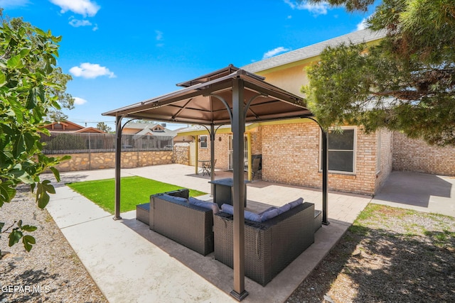 1640 Dennis Babjack Dr, El Paso, TX 79936 - fenced backyard featuring a gazebo and a patio