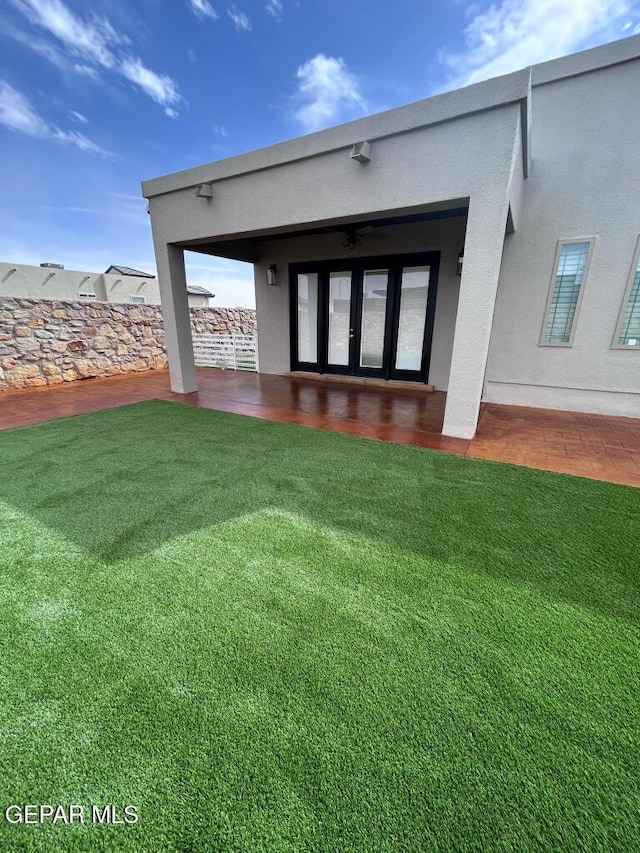 14529 Tierra Spring Ave, El Paso, TX 79938 - back of house featuring stucco siding and french doors