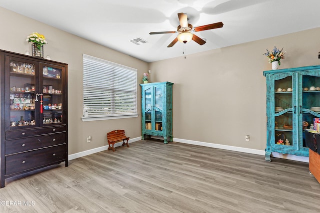 5505 Valley Cedar Dr, El Paso, TX 79932 - interior space with ceiling fan, wood finished floors, and baseboards