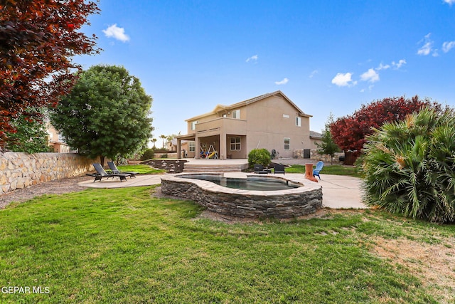 5505 Valley Cedar Dr, El Paso, TX 79932 - view of yard with a patio area and an in-ground hot tub