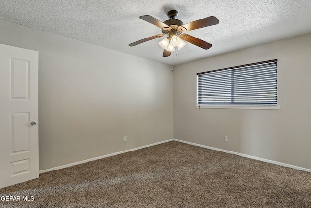 10224 Galahad Way, El Paso, TX 79924 - unfurnished room with carpet floors, a ceiling fan, a textured ceiling, and baseboards
