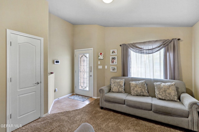 14196 Greg Allen, El Paso, TX 79938 - carpeted living room with tile patterned flooring and baseboards