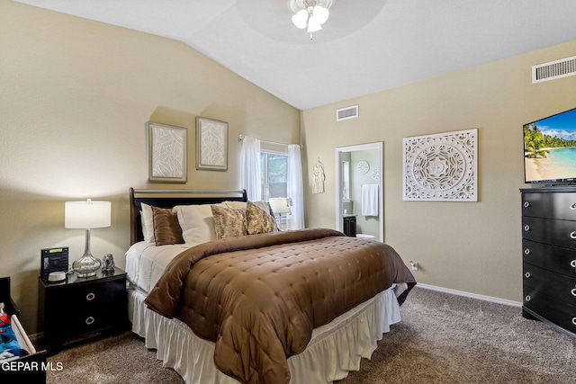 14196 Greg Allen, El Paso, TX 79938 - bedroom featuring vaulted ceiling, carpet flooring, baseboards, and a ceiling fan