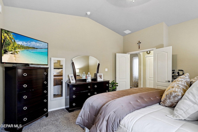 14196 Greg Allen, El Paso, TX 79938 - carpeted bedroom with lofted ceiling and baseboards