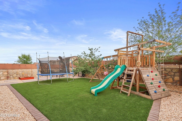 14196 Greg Allen, El Paso, TX 79938 - view of jungle gym with a trampoline