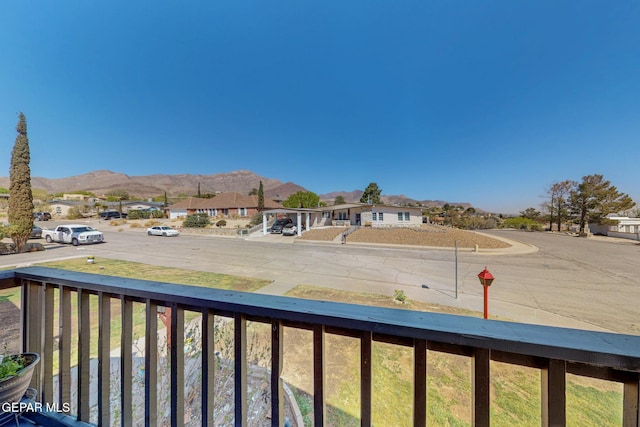 3104 Pagosa Ct, El Paso, TX 79904 - view of yard with a mountain view, a balcony, and a residential view