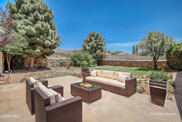 12044 Banner Crest Dr, El Paso, TX 79936 - view of patio with an outdoor hangout area