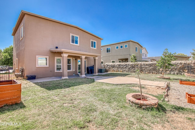 11352 Bullseye St, El Paso, TX 79934 - rear view of house featuring a patio area, stucco siding, and central AC unit