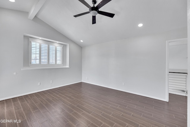 12055 Van Gogh Dr, El Paso, TX 79936 - unfurnished room featuring ceiling fan, baseboards, dark wood-style flooring, and recessed lighting