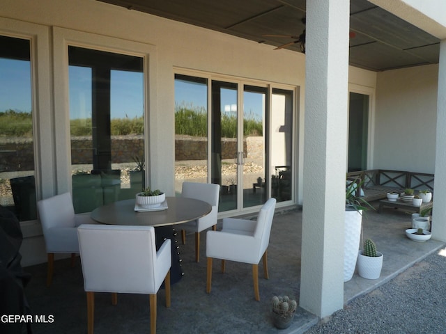 5868 Valley Palm Dr, El Paso, TX 79932 - view of patio / terrace featuring outdoor dining area and french doors