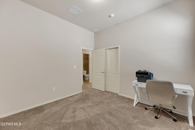 1741 Breeder Cup Way, El Paso, TX 79928 - office area featuring carpet flooring, baseboards, and a high ceiling