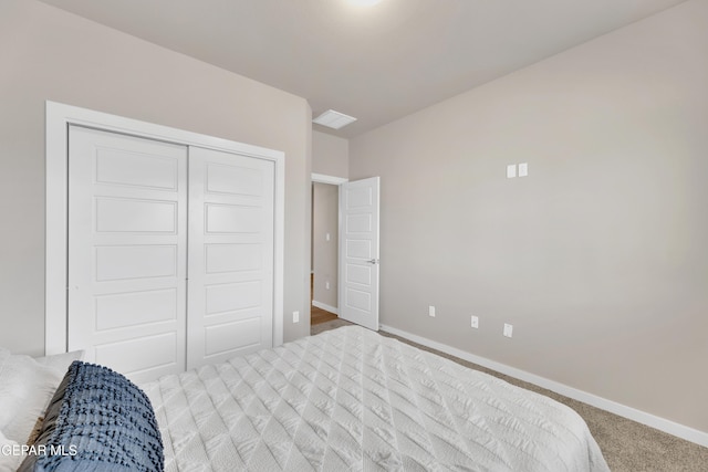 13676 Lago Vista Ave, Horizon City, TX 79928 - carpeted bedroom with baseboards and a closet