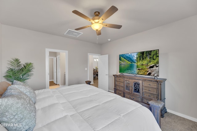 13676 Lago Vista Ave, Horizon City, TX 79928 - bedroom featuring carpet, baseboards, and ceiling fan