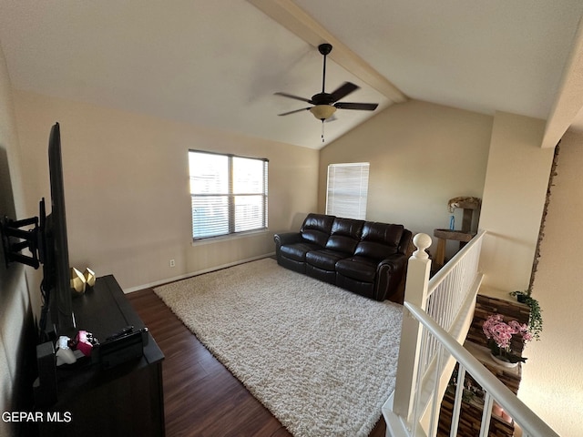 11048 Nathan Bay Dr, El Paso, TX 79934 - living room with a ceiling fan, dark wood-style flooring, and baseboards