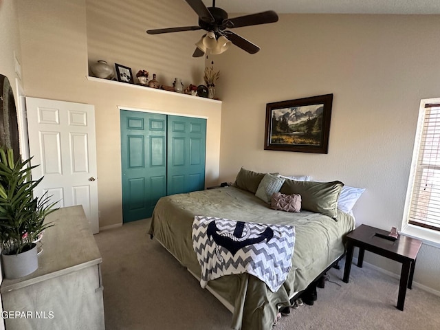 11048 Nathan Bay Dr, El Paso, TX 79934 - bedroom with carpet flooring, a closet, baseboards, and a ceiling fan