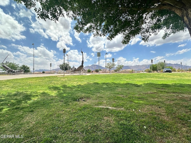 11048 Nathan Bay Dr, El Paso, TX 79934 - view of grassy yard featuring a mountain view
