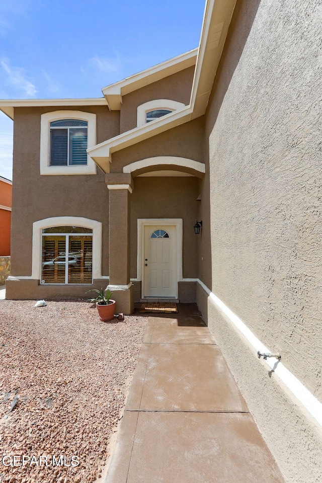 14025 Stoutland Ln, El Paso, TX 79928 - property entrance with stucco siding