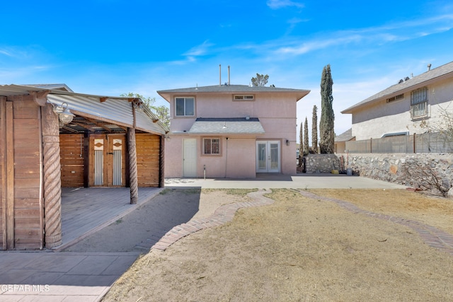 5424 Fire Ridge Cir, El Paso, TX 79932 - rear view of house featuring french doors, a patio, and stucco siding