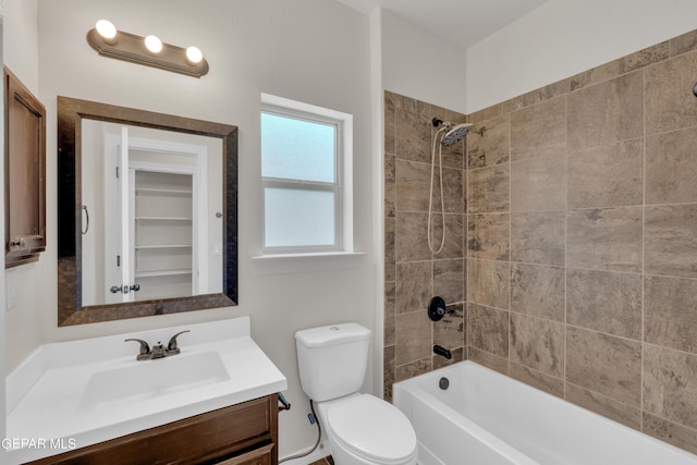12776 Runway Ave, El Paso, TX 79928 - bathroom with vanity, toilet, and bathtub / shower combination