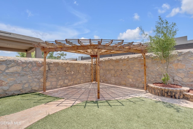 12776 Runway Ave, El Paso, TX 79928 - view of yard with a pergola and a patio area