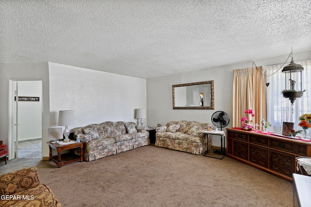 211 Green Haven Pl, El Paso, TX 79907 - living area featuring carpet floors and a textured ceiling