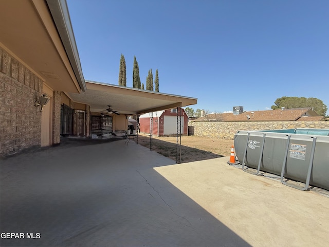 3224 Seabrook St, El Paso, TX 79936 - view of patio featuring ceiling fan