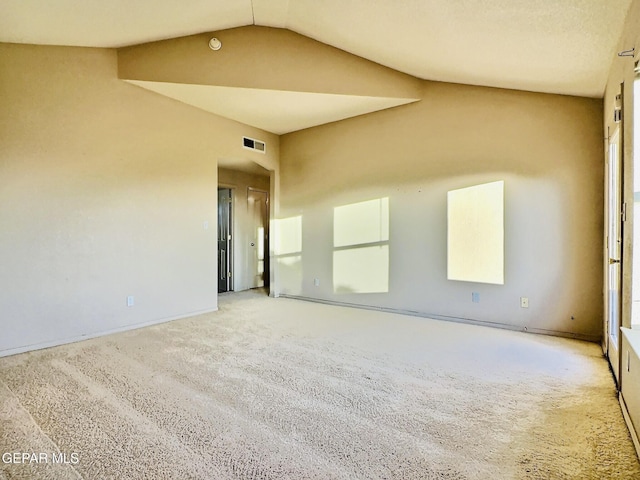 549 Northwyck Way, El Paso, TX 79928 - unfurnished room featuring lofted ceiling, light colored carpet, and baseboards