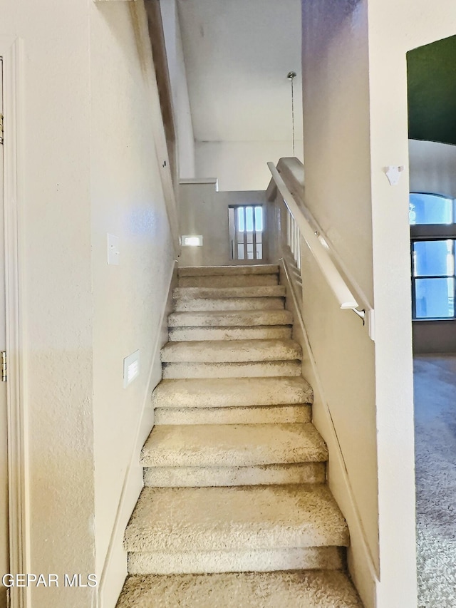 549 Northwyck Way, El Paso, TX 79928 - stairs featuring carpet