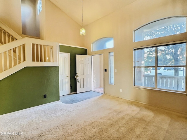 549 Northwyck Way, El Paso, TX 79928 - carpeted foyer featuring healthy amount of natural light and high vaulted ceiling