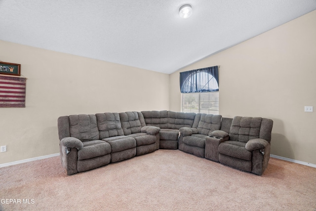 7009 Falling Leaf Cir, El Paso, TX 79934 - carpeted living area with vaulted ceiling and baseboards