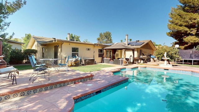 492 Country Oaks Dr, El Paso, TX 79932 - outdoor pool with a gazebo, a patio area, and outdoor dining area