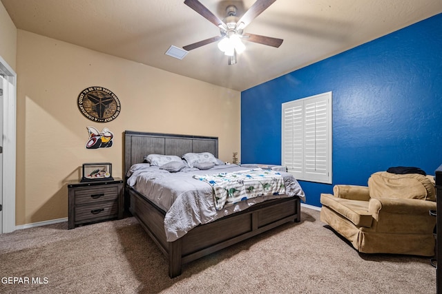 12805 Epsom Dr, Horizon City, TX 79928 - bedroom featuring carpet floors, ceiling fan, and baseboards