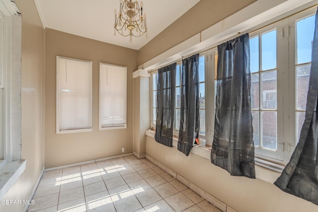 2712 Federal Ave, El Paso, TX 79930 - unfurnished sunroom with a chandelier