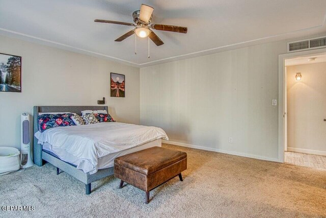 6504 Camino Fuente Dr, El Paso, TX 79912 - bedroom featuring carpet, a ceiling fan, and baseboards