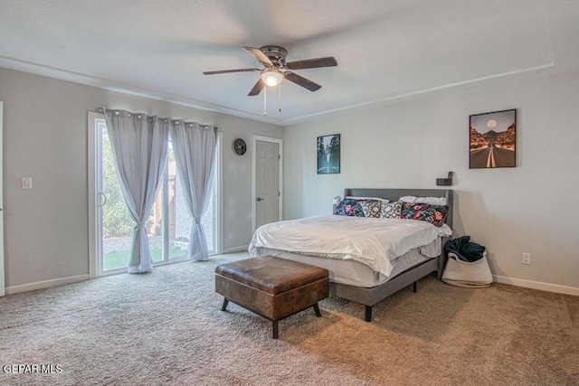 6504 Camino Fuente Dr, El Paso, TX 79912 - bedroom with baseboards, carpet floors, and a ceiling fan